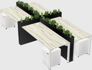 Rectangular shared desk