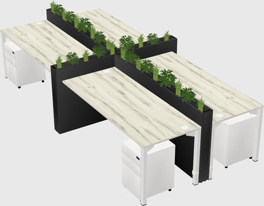 Rectangular shared desk