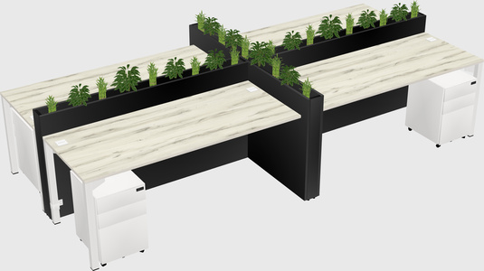 Rectangular shared desk