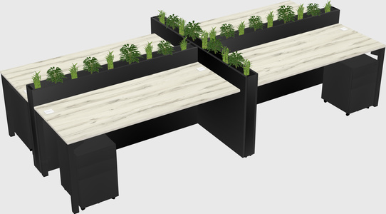 Rectangular shared desk