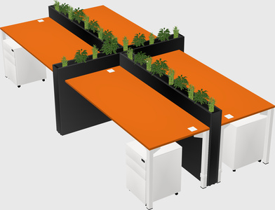 Rectangular shared desk