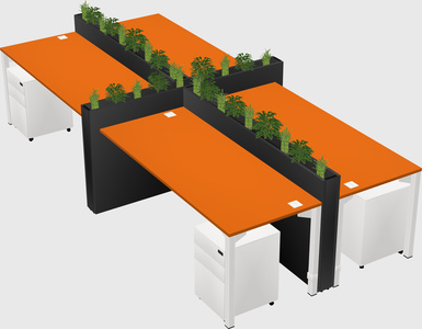 Rectangular shared desk