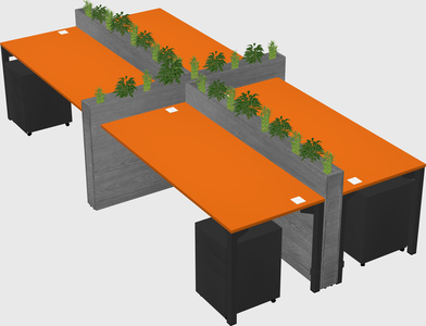 Rectangular shared desk