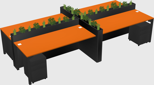Rectangular shared desk