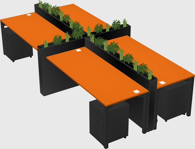 Rectangular shared desk