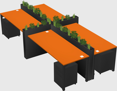 Rectangular shared desk