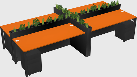 Rectangular shared desk