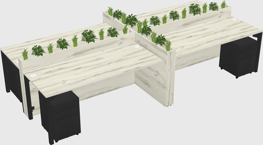 Rectangular shared desk