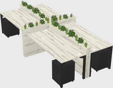 Rectangular shared desk