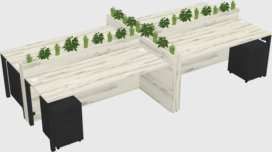 Rectangular shared desk