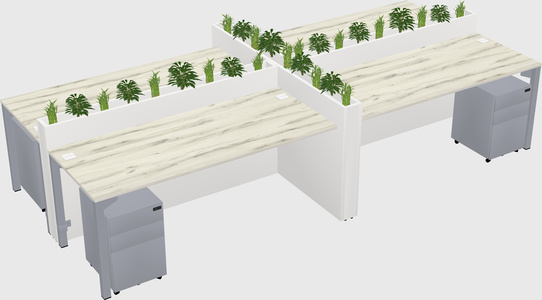 Rectangular shared desk