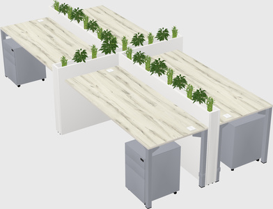 Rectangular shared desk