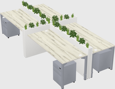 Rectangular shared desk