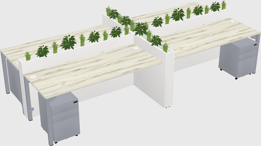 Rectangular shared desk