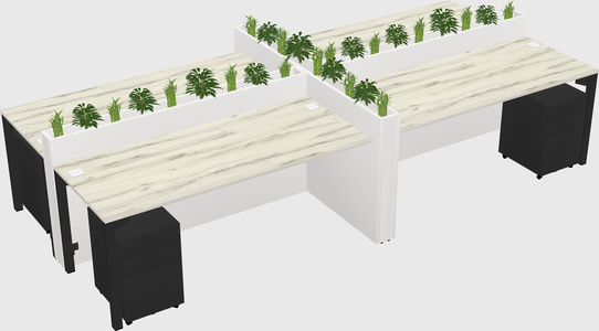 Rectangular shared desk