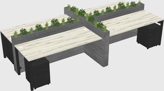 Rectangular shared desk