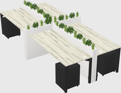 Rectangular shared desk
