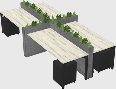 Rectangular shared desk