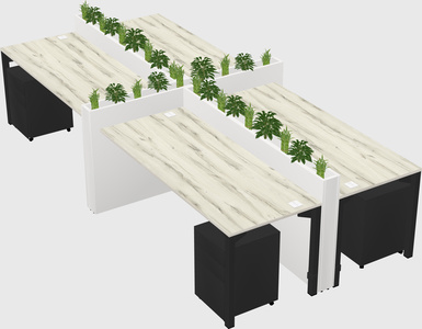 Rectangular shared desk