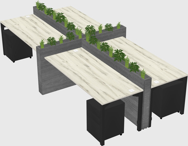 Rectangular shared desk