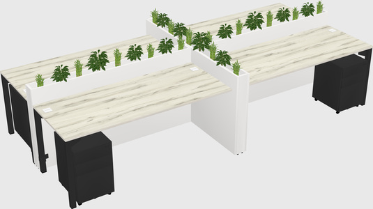 Rectangular shared desk