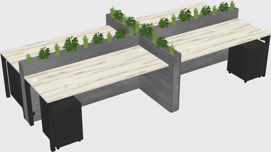 Rectangular shared desk