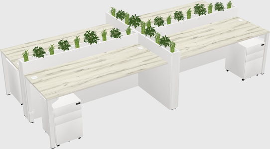 Rectangular shared desk