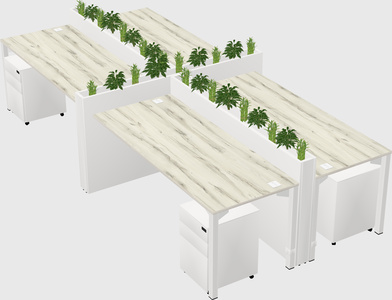 Rectangular shared desk