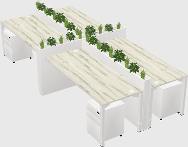 Rectangular shared desk