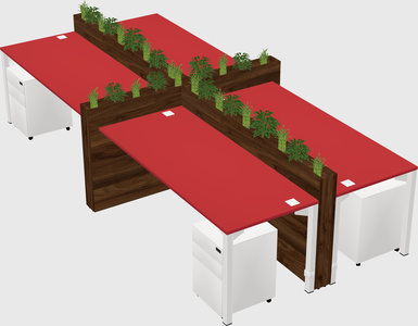 Rectangular shared desk