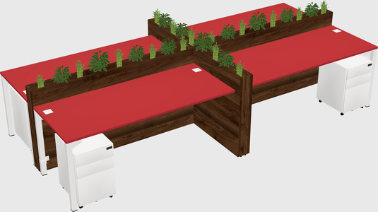 Rectangular shared desk