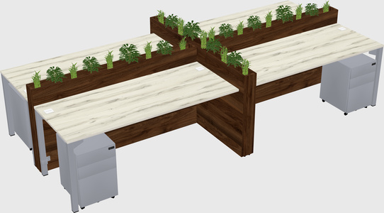 Rectangular shared desk