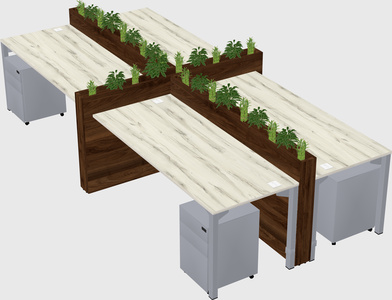 Rectangular shared desk