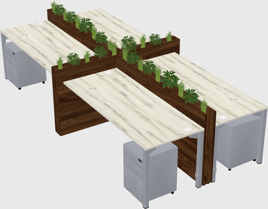 Rectangular shared desk