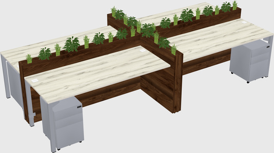 Rectangular shared desk