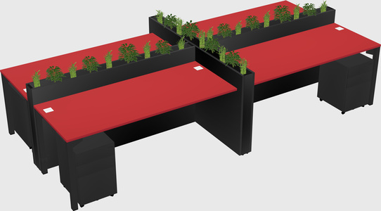 Rectangular shared desk