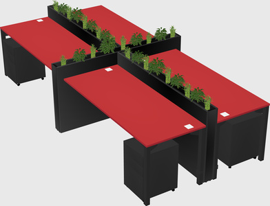 Rectangular shared desk