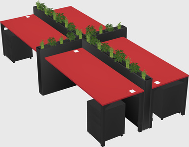 Rectangular shared desk