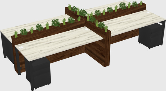 Rectangular shared desk