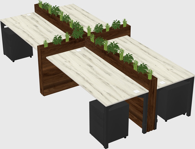 Rectangular shared desk