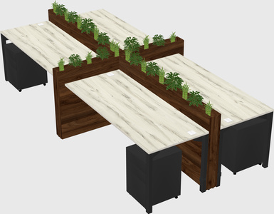 Rectangular shared desk