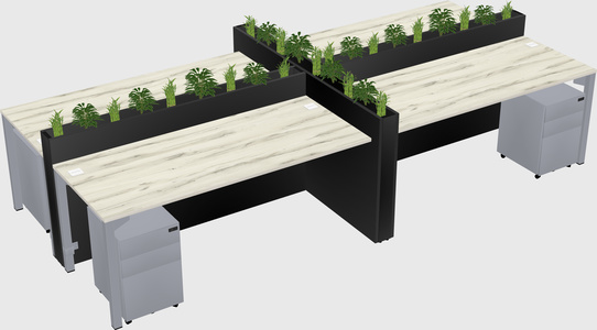 Rectangular shared desk
