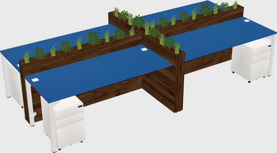 Rectangular shared desk