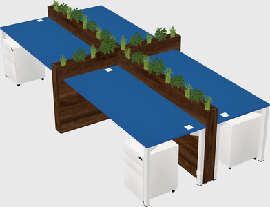 Rectangular shared desk