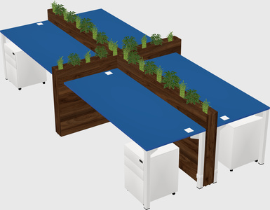 Rectangular shared desk