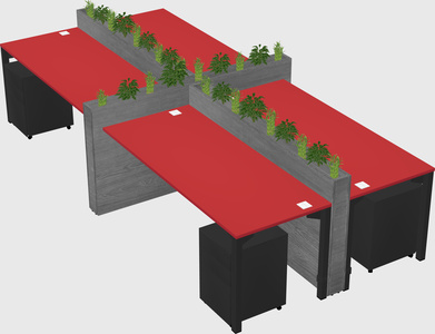 Rectangular shared desk