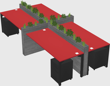 Rectangular shared desk