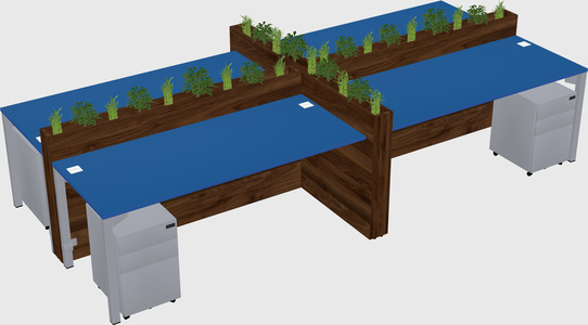 Rectangular shared desk