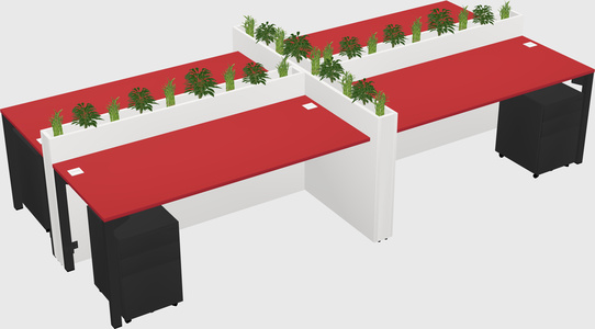 Rectangular shared desk