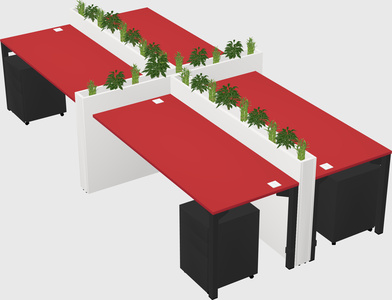 Rectangular shared desk